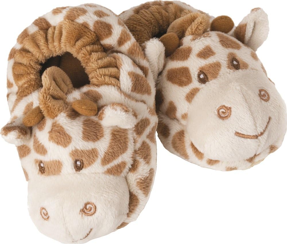 Suki Baby Bing Bing Soft Boa Plush Baby's Booties with Embroidered Accents (Giraffe), Beige