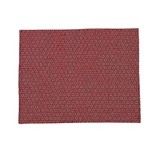 日本製 綿100%全17柄の和柄ランチョンマット 35×45cm 麻の葉-あか つむぎ 布 キッチンマット 茶布 巾 茶筒 プレゼント かわいい おしゃれ プチギフト 洗える ポップ シック