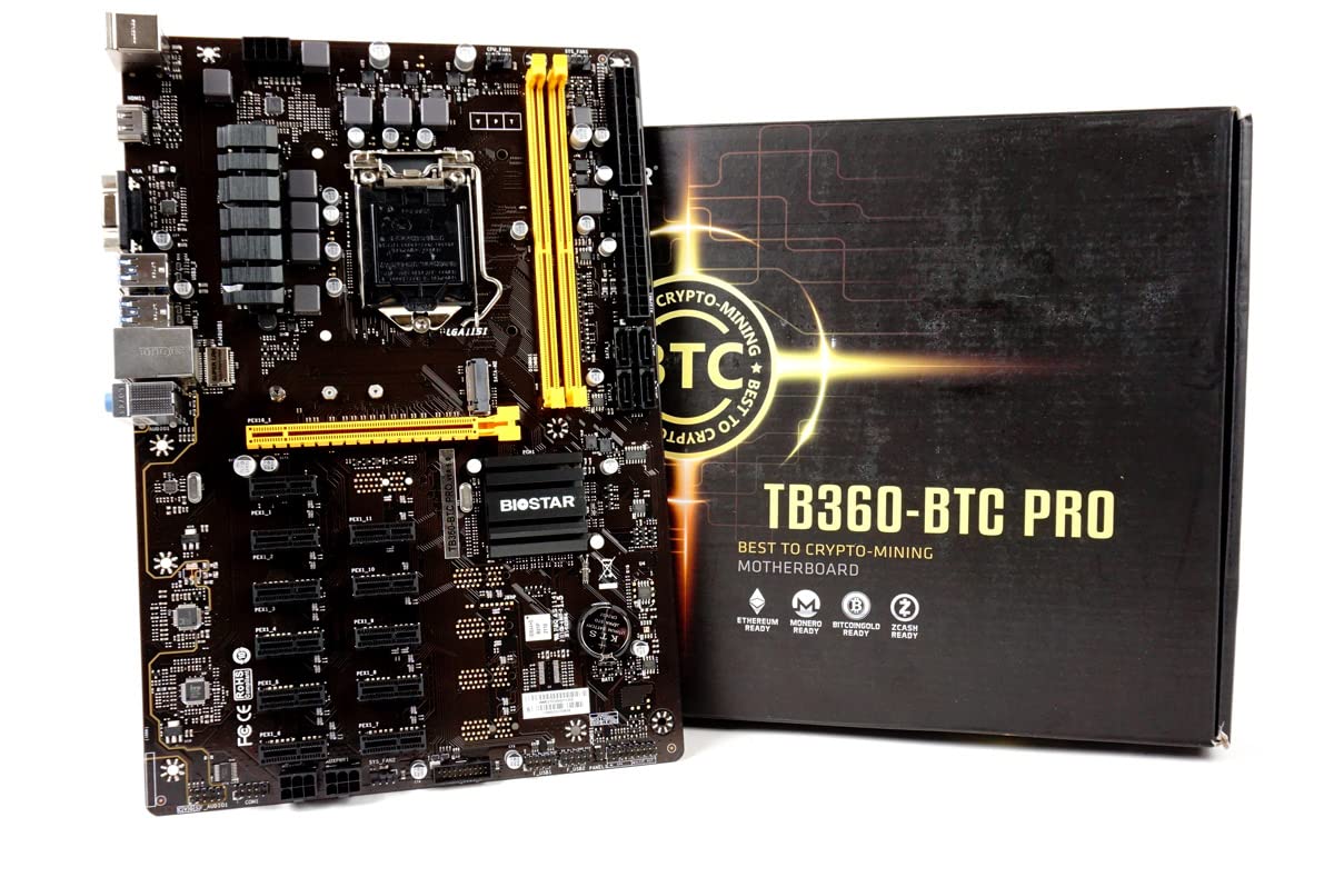 Biostar TB360-BTC PRO Core i7/i5/i3 (Intel 8th and 9th Gen) LGA1151 Intel B360 DDR4 12 GPU Mining Mo