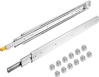 VEVOR 76,2 cm, Kit Guida Scorrevole per Cassetti con Cuscinetti a Sfera, Guida Cassetto Estraibile 30 Pollici, Capacità di Carico 500 Libbre, con Bloccaggio, Binari Cassetti Scorrevoli