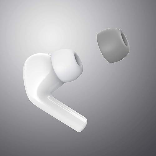 Miniatura 9 de Funda de silicona antideslizante para auriculares compatible con AirPods Pro 2019, 2 pares (blanco, M)