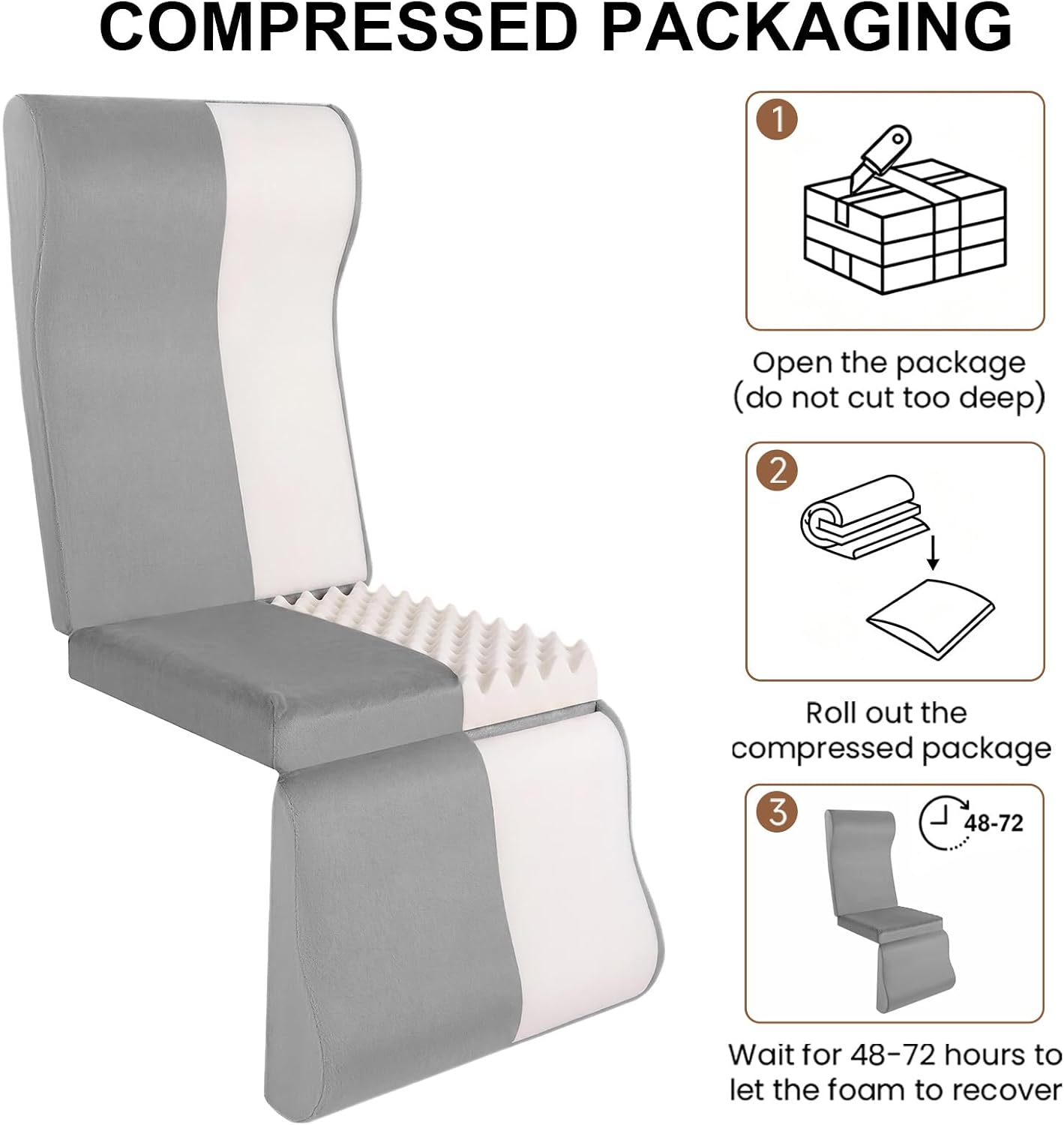 Recliner Cushion for Elderly with Headrest & Footrest Support