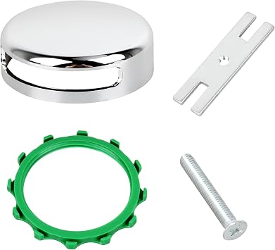 Chrome Plated Bathtub Overflow Drain Cover Kit,Snap-On Installation 1 Pc Bathtub Overflow Drain Cover