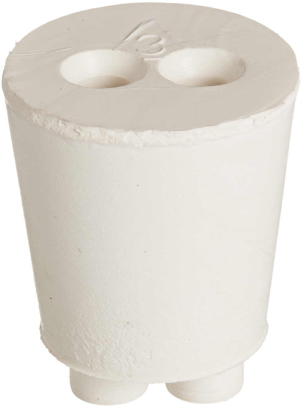 Twistit R6360-3-TW White Rubber Two Hole Stopper, 24mm Top Diameter, 18mm Bottom Diameter, 3 Size, 25mm Length (Box of 500)