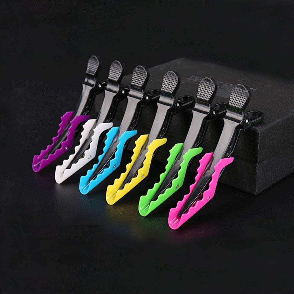 20 pinzas de pelo de cocodrilo, pinzas de pelo profesionales, abrazadera de sección para cabello grueso, con agarre antideslizante para uso en el hogar, mujeres y niñas color al azar