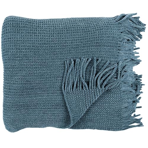 Plaid chenille polyester thermorégulateur à franges élégantes - 2