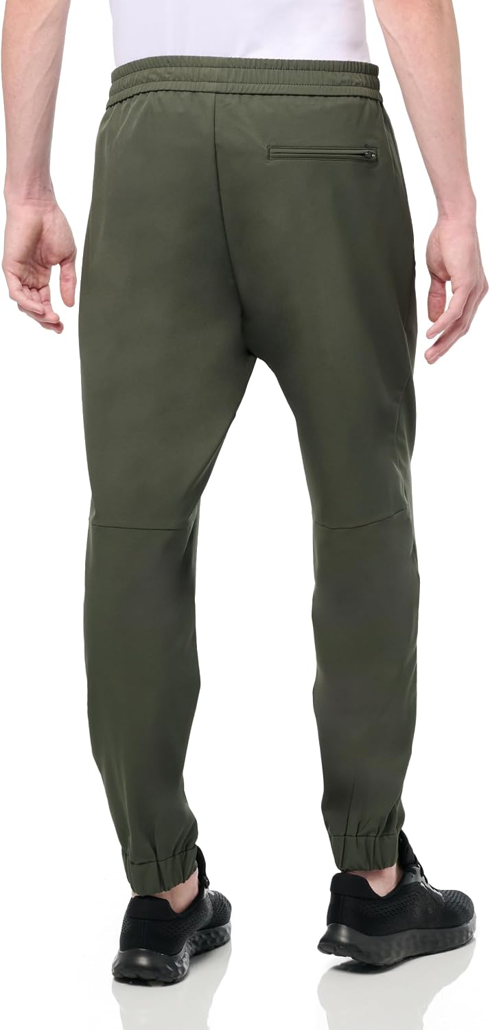 BOSS Men's Tapered Fit Cuffed Trousers in Technical Sport Fabric
