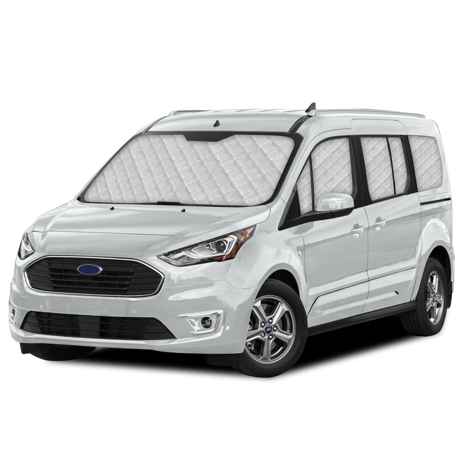 10 Piezas Parasol del Parabrisas Automóvil Reemplazo para Ford Connect 2022-2025 SWB, Tapete Térmico con Tecnología, Cubierta de Visera Plegable Papel Aluminio