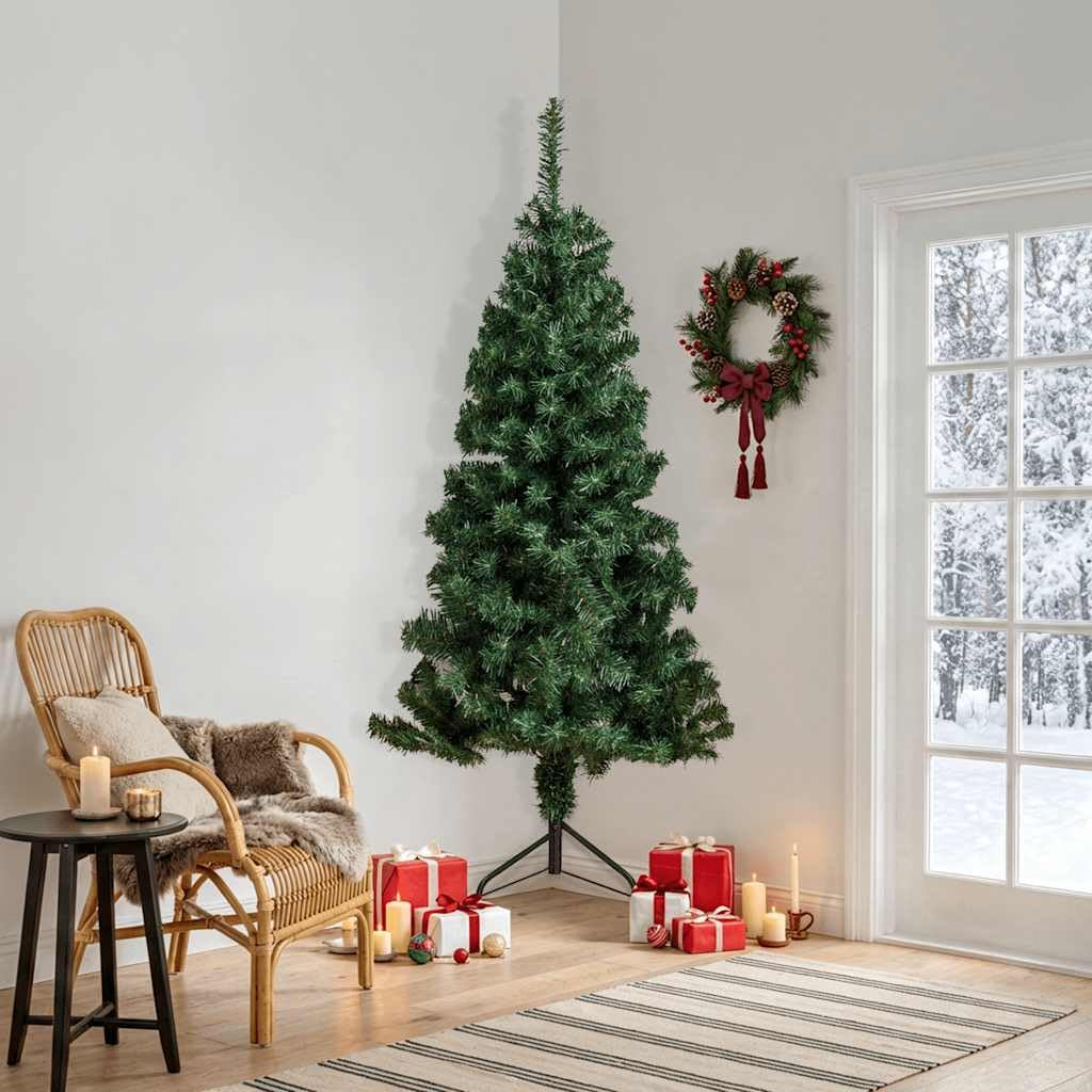 Árbol de Navidad de esquina de 240 cm, pino artificial de alta calidad para hogar