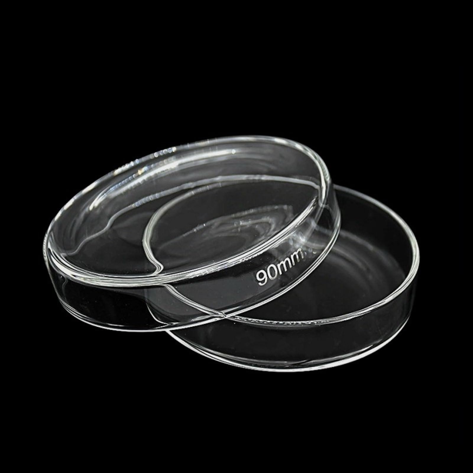 Equipo de Laboratorio Placa de Petri de Vidrio, Plato de Cultivo Grueso de Vidrio de borosilicato de 90 mm de Alto, cristalería de Laboratorio Transparente y Suave Resistente a Altas temperaturas, 10