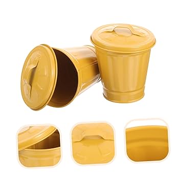 ブリキ製ごみ箱　蓋付き　2個セット　おしゃれ Amazon.co.jp: Levemolo 2個 ブリキの蓋付きバケツ 金属製の