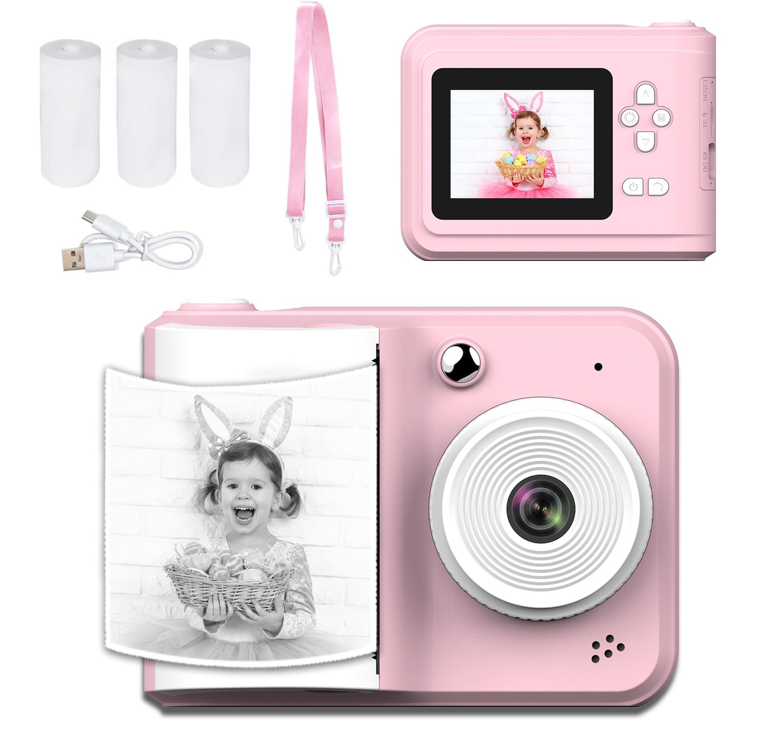 Instant Print Camera,1080P HD 48MP Instant Cameras,2.4 Inch Screen Portable Travel Print Digital Camera with Print Paper for Beginners Teens Toddlers (Roseate)-picture-22