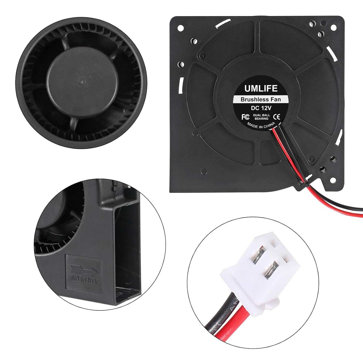 1PCS 12V DC Blower Fan Computer Case Fans 120mm (120×120×32mm) Dual Ball for Radiator DIY Air Exhaust Vent Cooling - Image 3