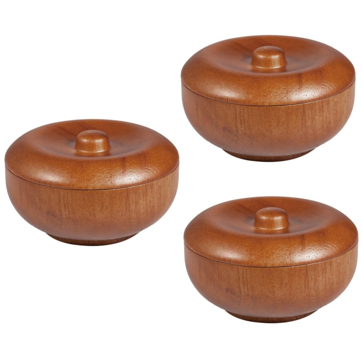 POPETPOP Lot De 3 Bols De Rasage En Bois Avec Couvercle Pour Homme Pour Ranger Et À Raser Idéal Pour La Maison Le Salon De Coiffure Ou La Brosse À Barbe Pour Homme