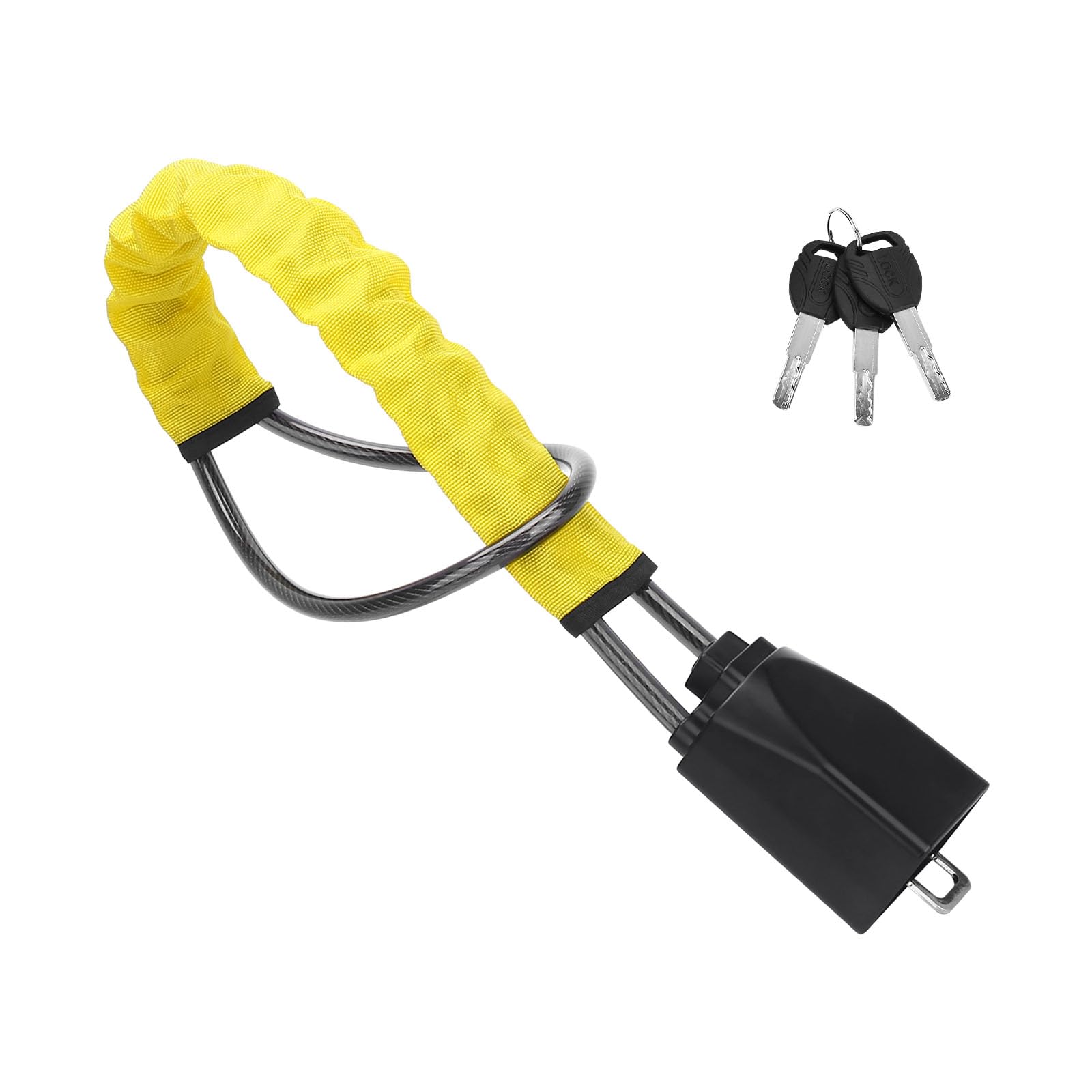 Steering Wheel Lock With 3 Keys - Anti-Theft Car Security Device for Seat Belt and Wheel - Theft Prevention