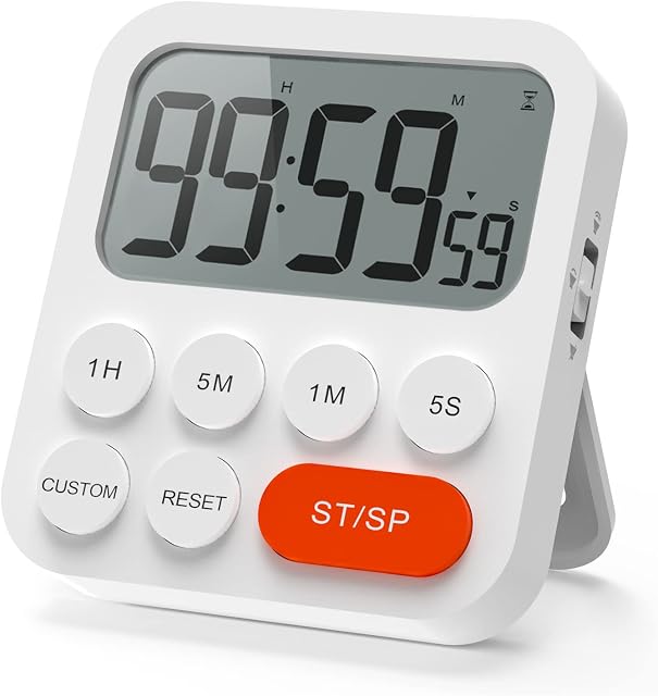 LIORQUE Kitchen Timer Digital Cooking Timer Magnetic Countdown Timer with Large LCD Display Loud Alarm Timer Clock 99 Hours Timers for Cooking & Kids & Teachers