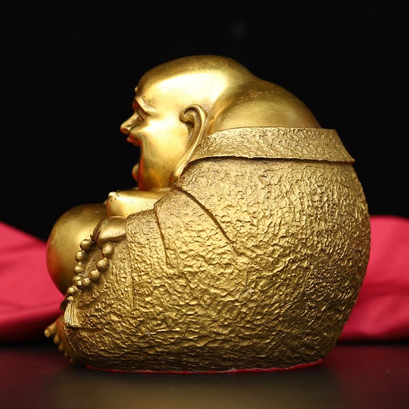 Posąg Buddy do wnętrz Rzemiosło Ozdoby Mosiądz Uśmiechnięty Budda Maitreya Budda Bodhisattwa Dekoracja Domu Statua Medytująca Statua Buddy Rzeźba (M)
