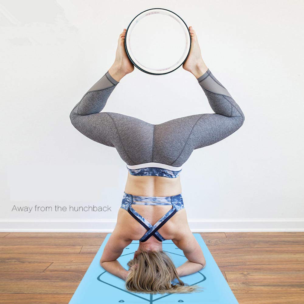 Cerchio yoga classico nero professionale in poliuretano for palestra, allenamento e della schiena, attrezzo for pieghe, fitness, bodybuilding