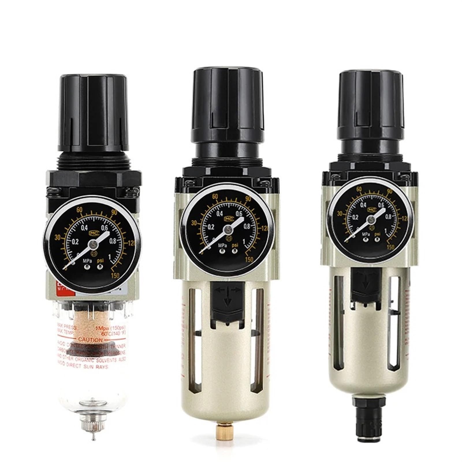 Wzddxunsf Aw2000-02D Aw2000-02 1/4 Air Filter Pressure Regulating Regulator Trap Oil Water Separator Source Processor For Compressor 1Pcs(Aw2000-02D)