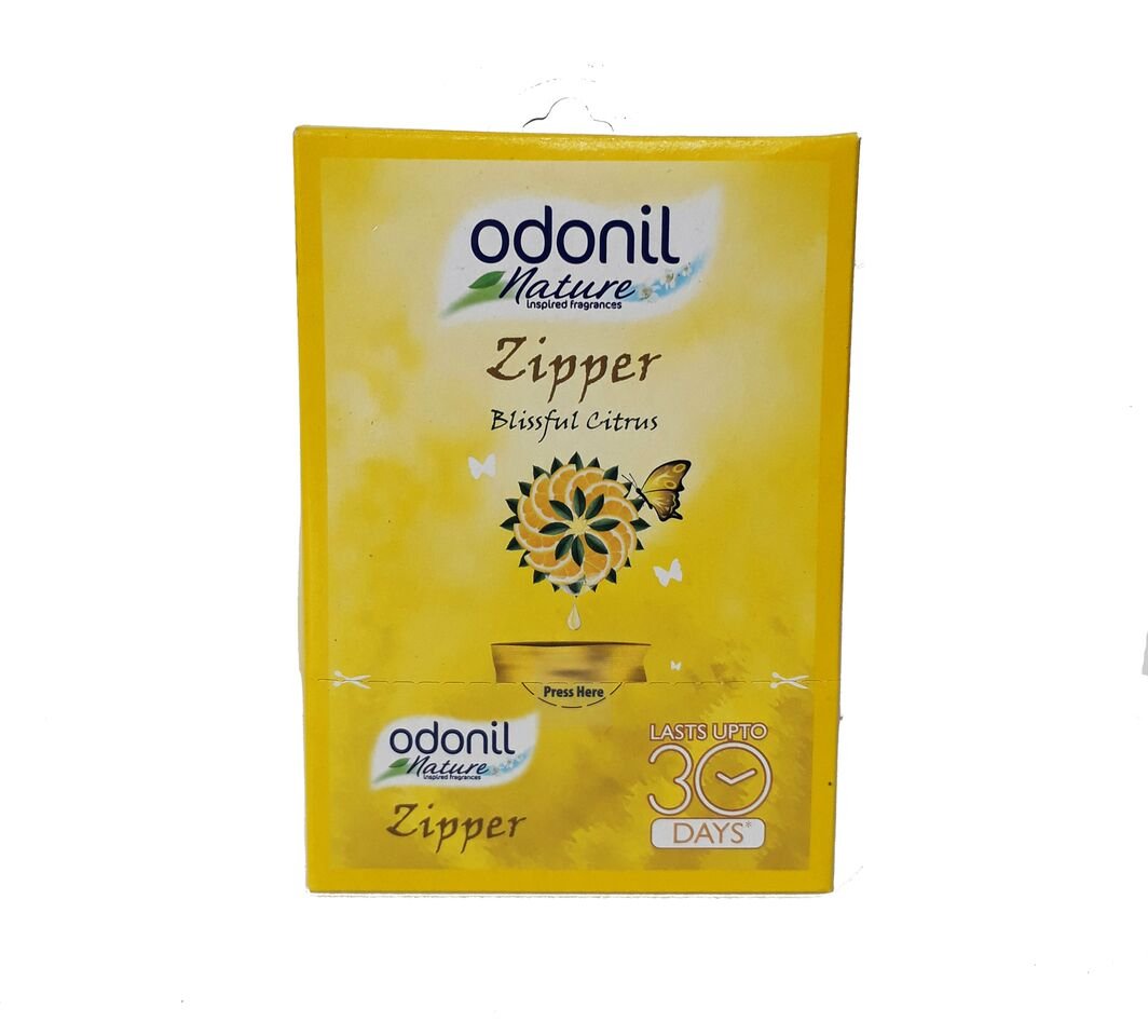 Odonil Bathroom Air Freshener Zipper Blissful Citrus 60 Gm (10Gm X 6