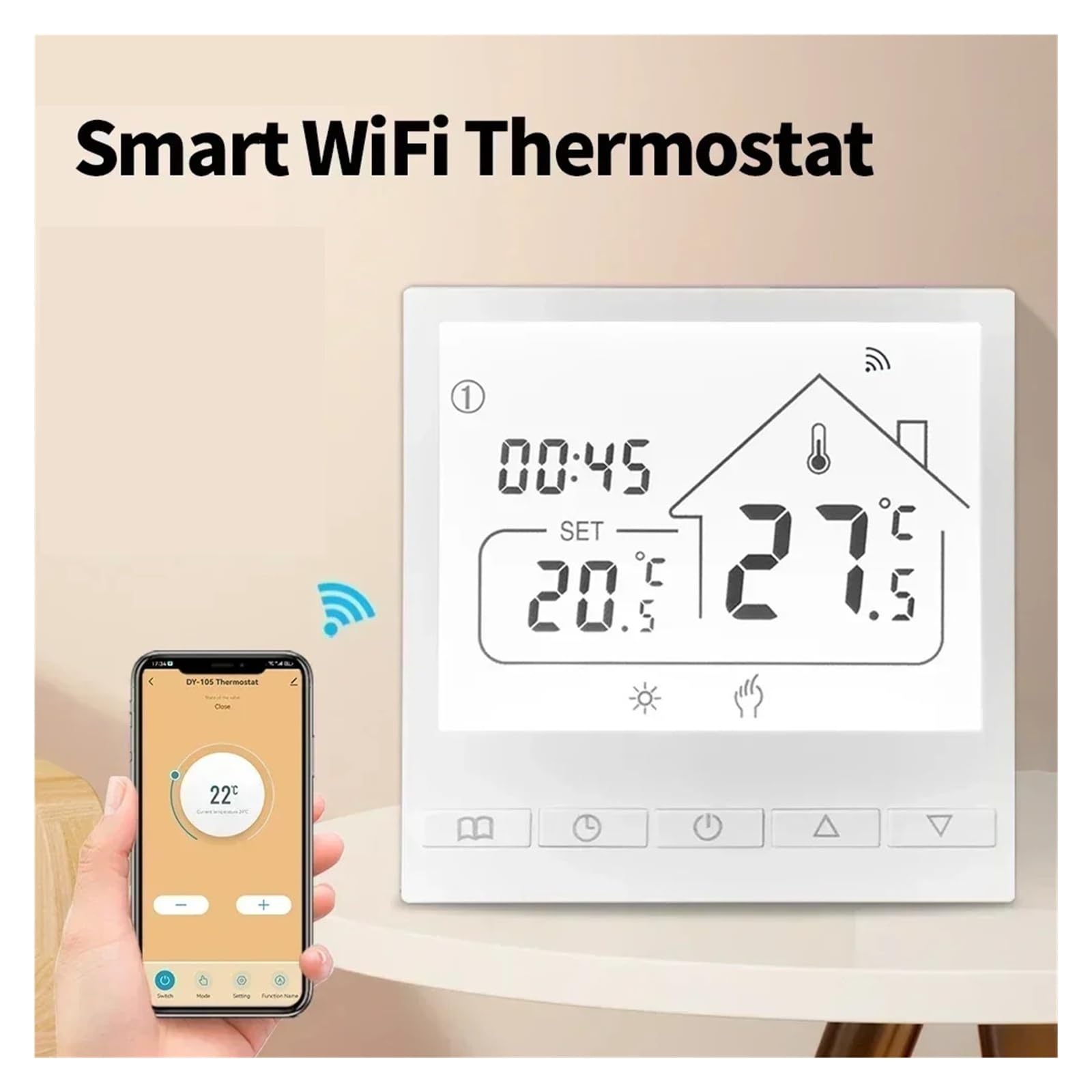Inteligentny termostat, Inteligentny termostat WiFi do elektrycznego ogrzewania podłogowego, regulator temperatury wody/kotła gazowego