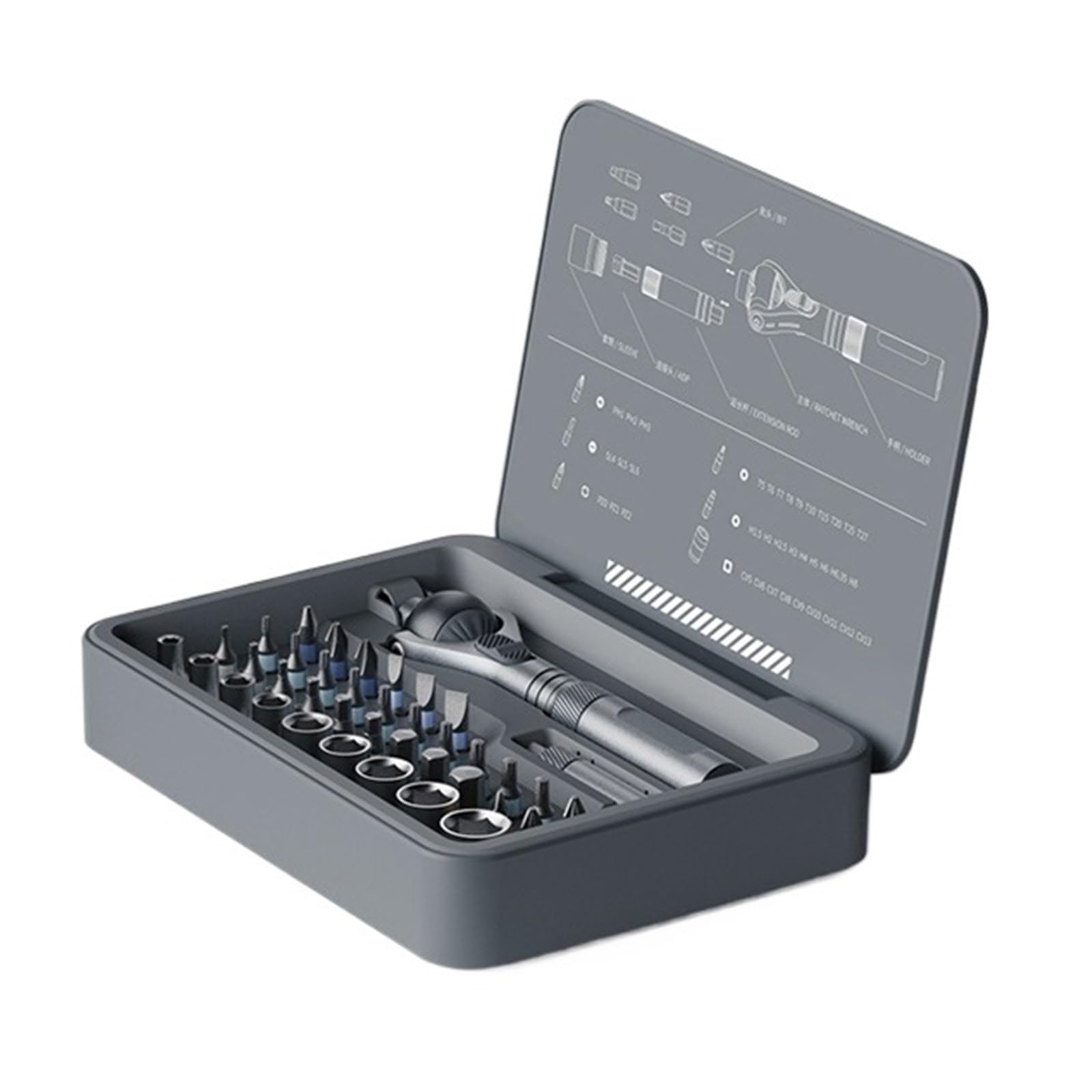Bcgatydr One Color Home Tool Kit Ratchet Screwdriver Set 40 In 1 Magnetic Wrench Semi-Automatic Multi-Purpose Sleeve Toolbox Repair Tools
