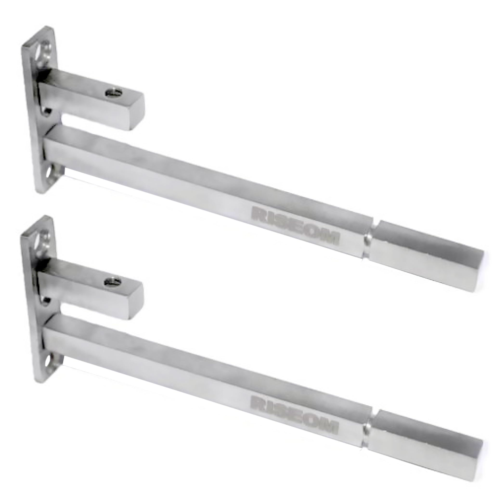 RiseOm Steel Heavy Fix Size F Bracket/Glass Shelf Support / 9.5 mm Rod Thickness (Pack of 4, 12inch (L) X 12 mm Glass)-image-29