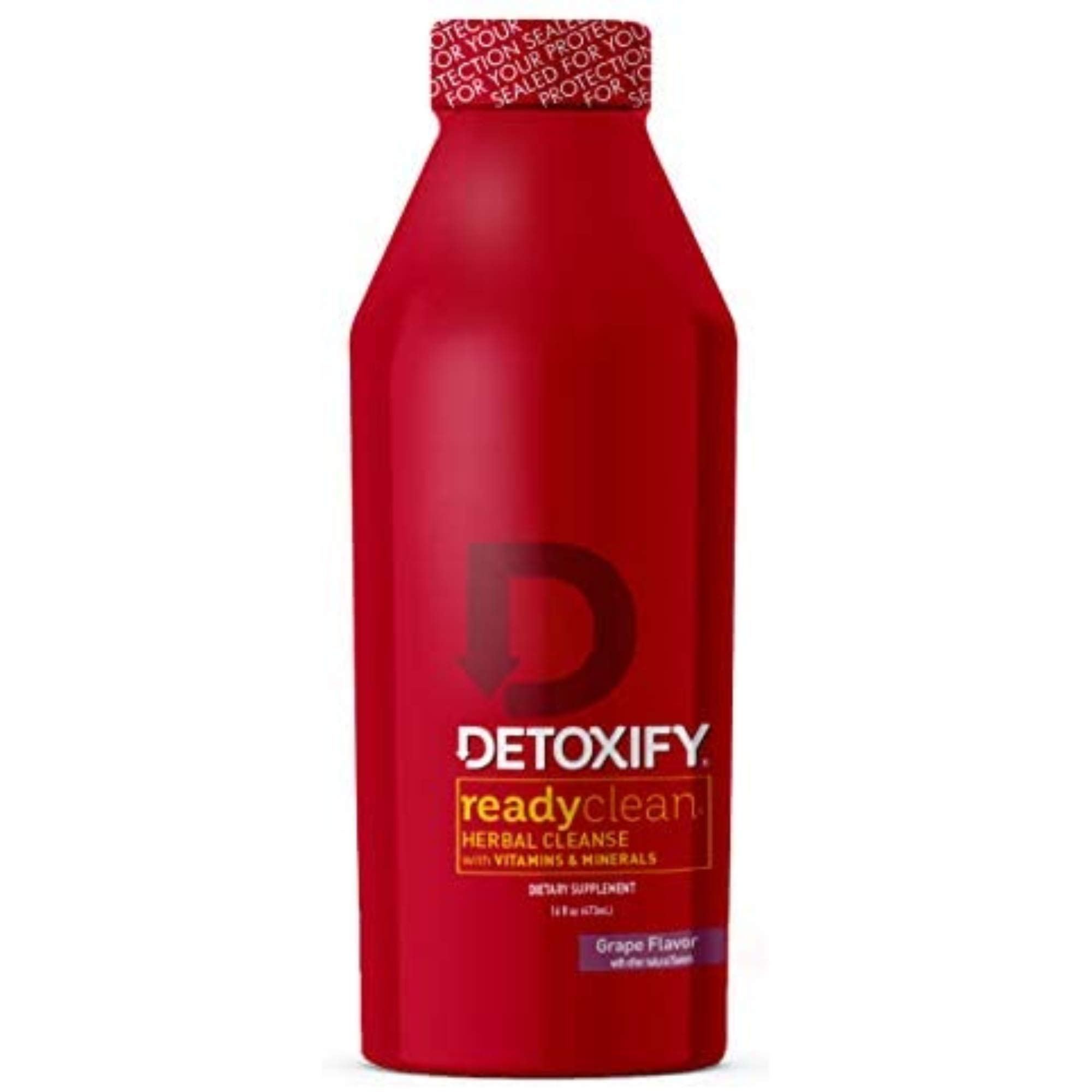 Detoxify Ready Clean Herbal Cleanse â€“ Grape Flavorâ€“ 16 oz | Professionally Formulated Herbal Detox Drink | Enhanced with Milk Thistle Seed Extract & Burdock Root Extract