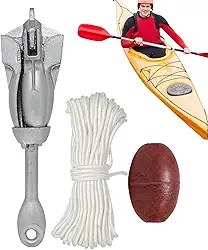 Ancoragem para caiaque, sistema compacto de ancoragem de caiaque, acessórios de barco dobráveis e pesados, para pesca no lago, caiaque, ancoragem, lançamento