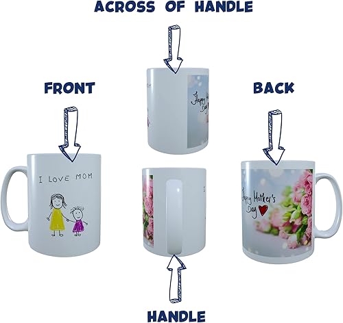 Miniatura 9 de OBIZAN Taza de café personalizada con imagen, texto, logotipo impreso en ambos lados, 11 onzas (blanco)