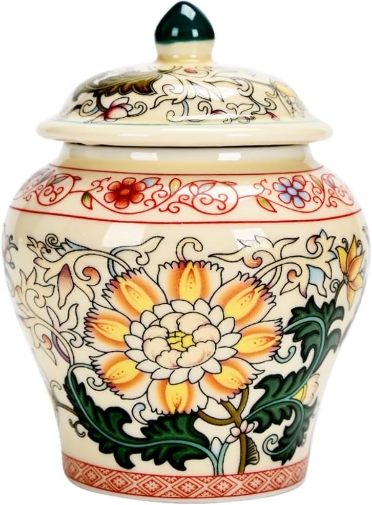 SONGCHAO Sugar Jar Creative Simple Bulk Tea Storage Container Jar Ceramic Sealed Jar Kitchen Food Jar Retro Tea Set Single Jar Empty Jar Tea Canister