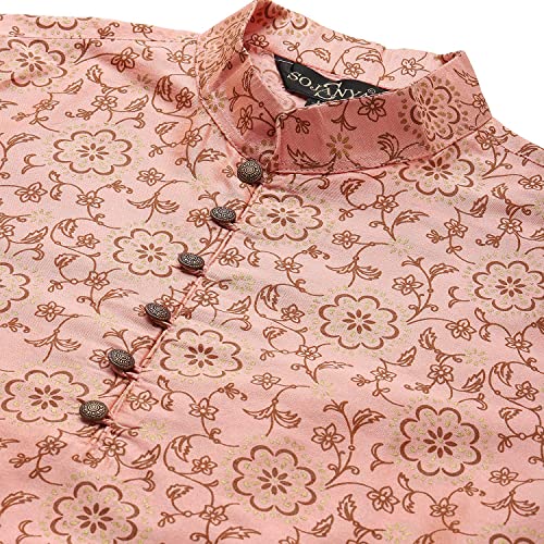 Image of SOJANYA Men's Silk Blend Printed Since 1958 Kurta Churidar Pyjama Set