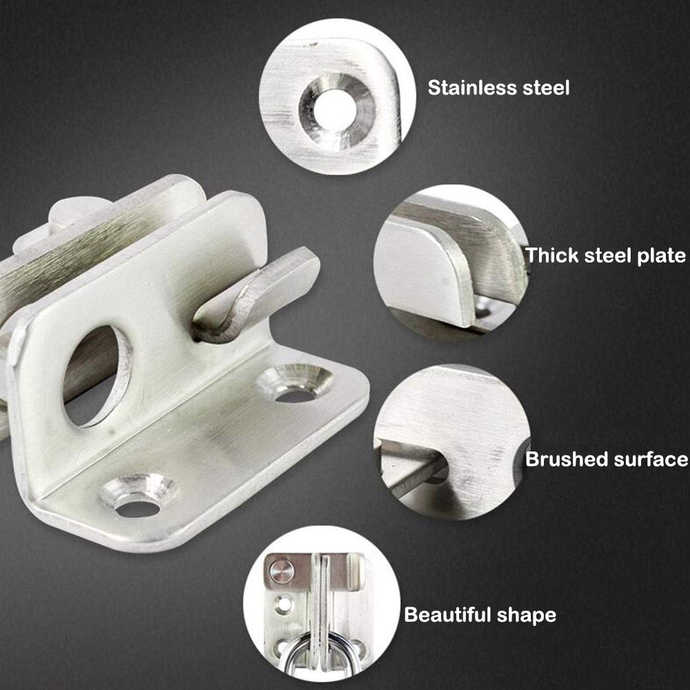 Loquet de Porte à pêne Coulissant, Cadenas antivol, Finition en Acier Inoxydable brossé, Ouverture Gauche/Droite/déverrouillage Gauche (déverrouillage Gauche)