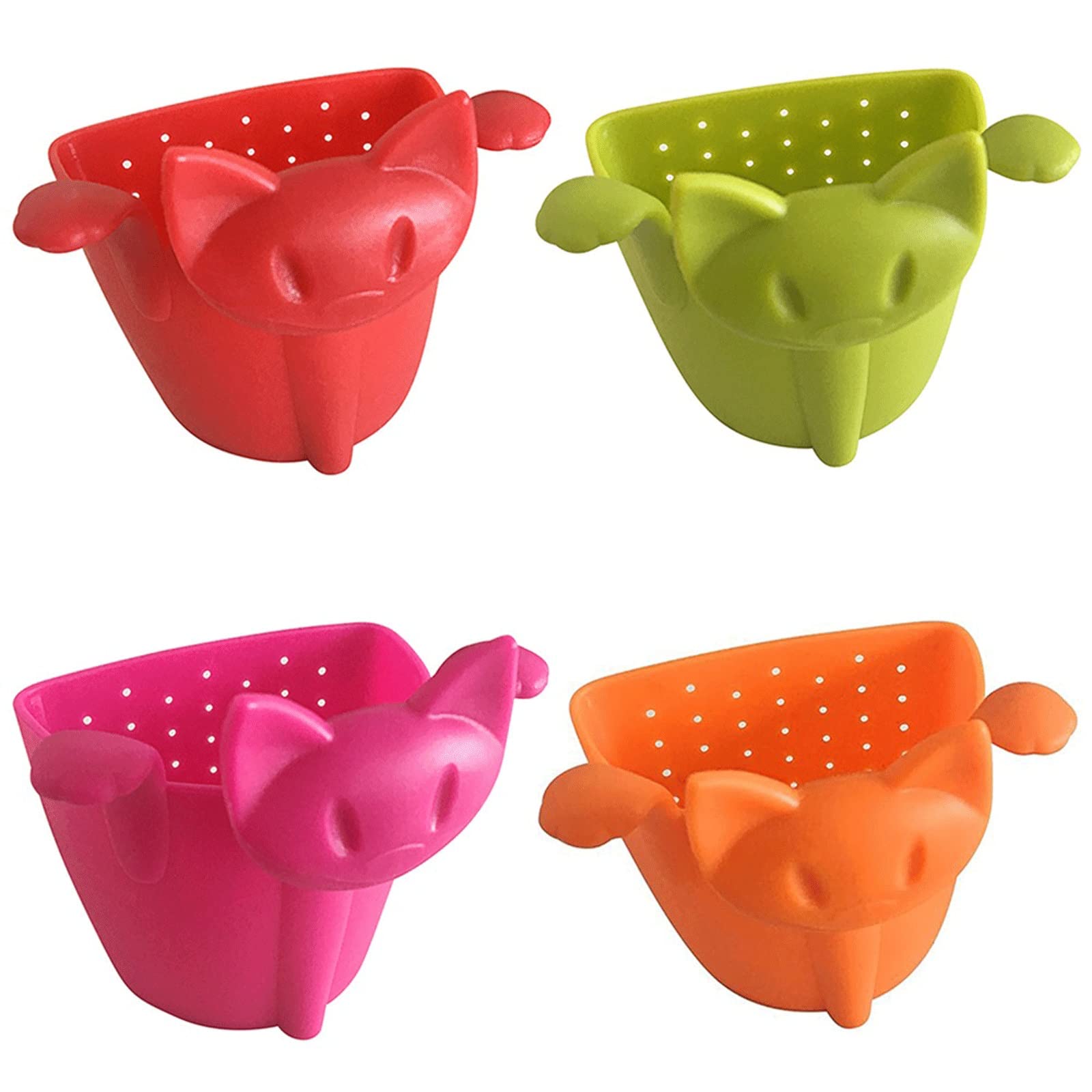 Colador de té creativo para hacer té, filtro de silicona de grado alimenticio, para colgar en la taza, accesorios de té (rojo)