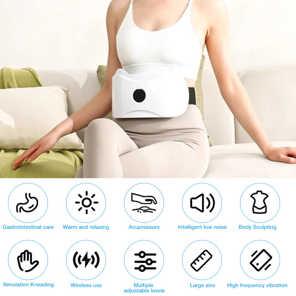 Instrument Électrique De Pétrissage du Ventre, Masseur Abdominal électrique sans, Masseur D'estomac Abdominal, pour brûler Les Graisses et la Digestion, pour Abdominaux, Dos, Cou Et J