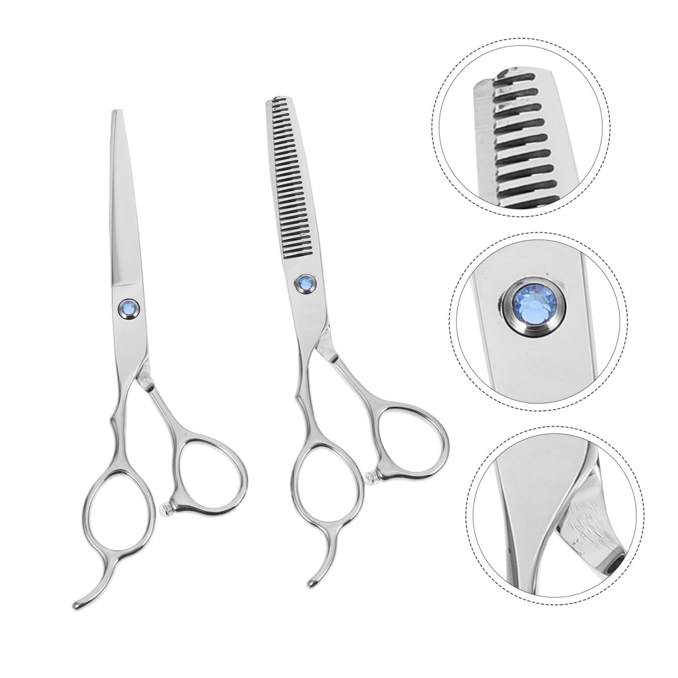Beaupretty Ciseaux de Coiffure Ergonomiques 6 Pouces en Acier Inoxydable 2 Pièces Argentés pour Gauchers pour Usage Professionnel ou Amateur