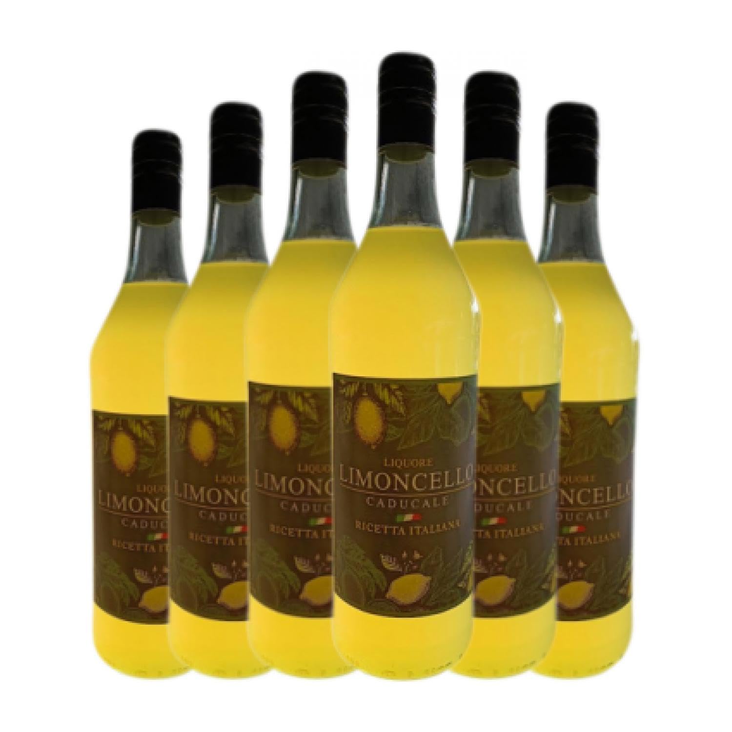Licores Fantasís P&P Limoncello Caducale Botella Misil 1 L (Caja de 6 Botella Misil de 1 L)