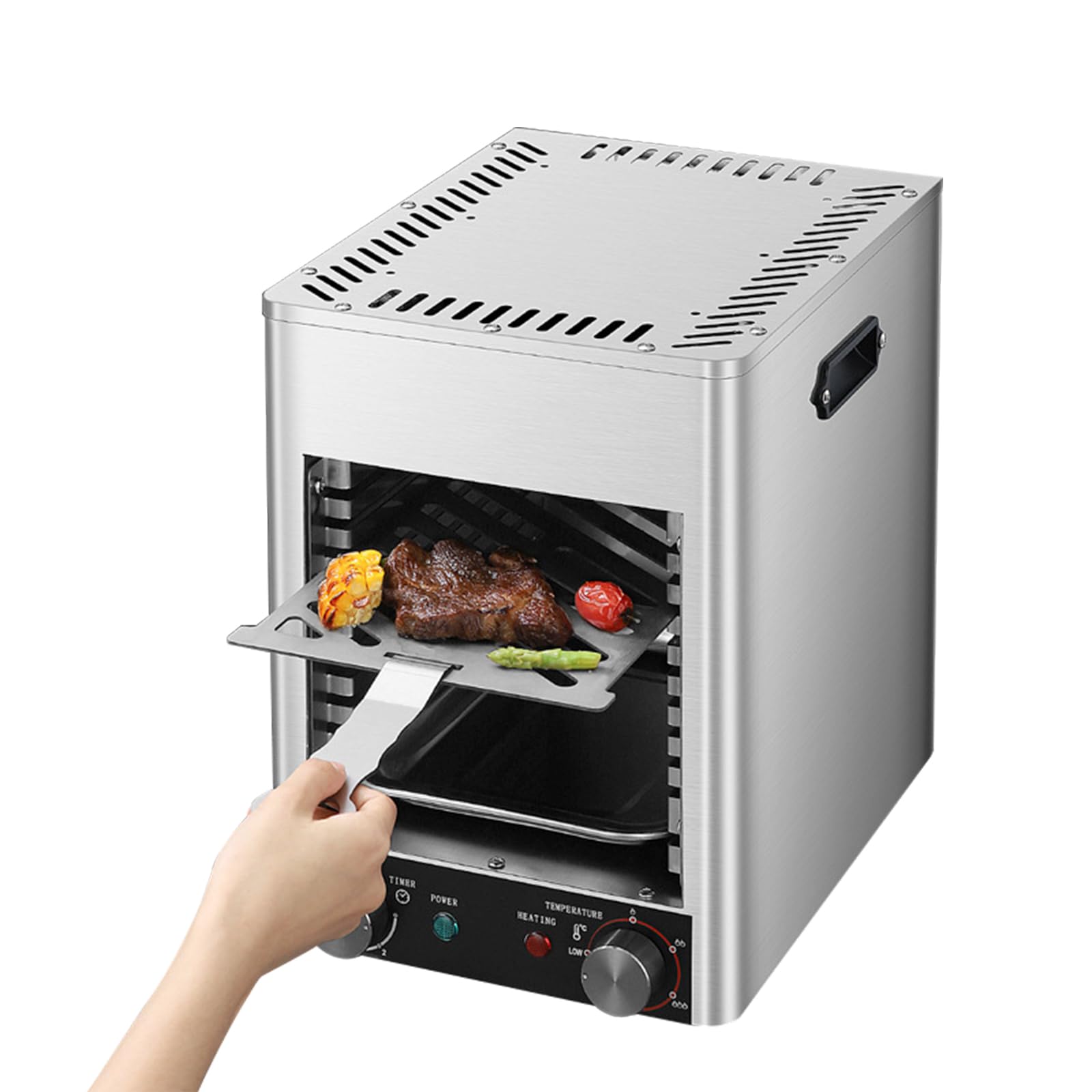 Koalalko Electric Stainless Steel Countertop Steak Oven Steak grill, photoelectron Heating Element 1500? Precise temperature within minutes BBQ grill for Restaurant Home Outdoor Steak BBQ