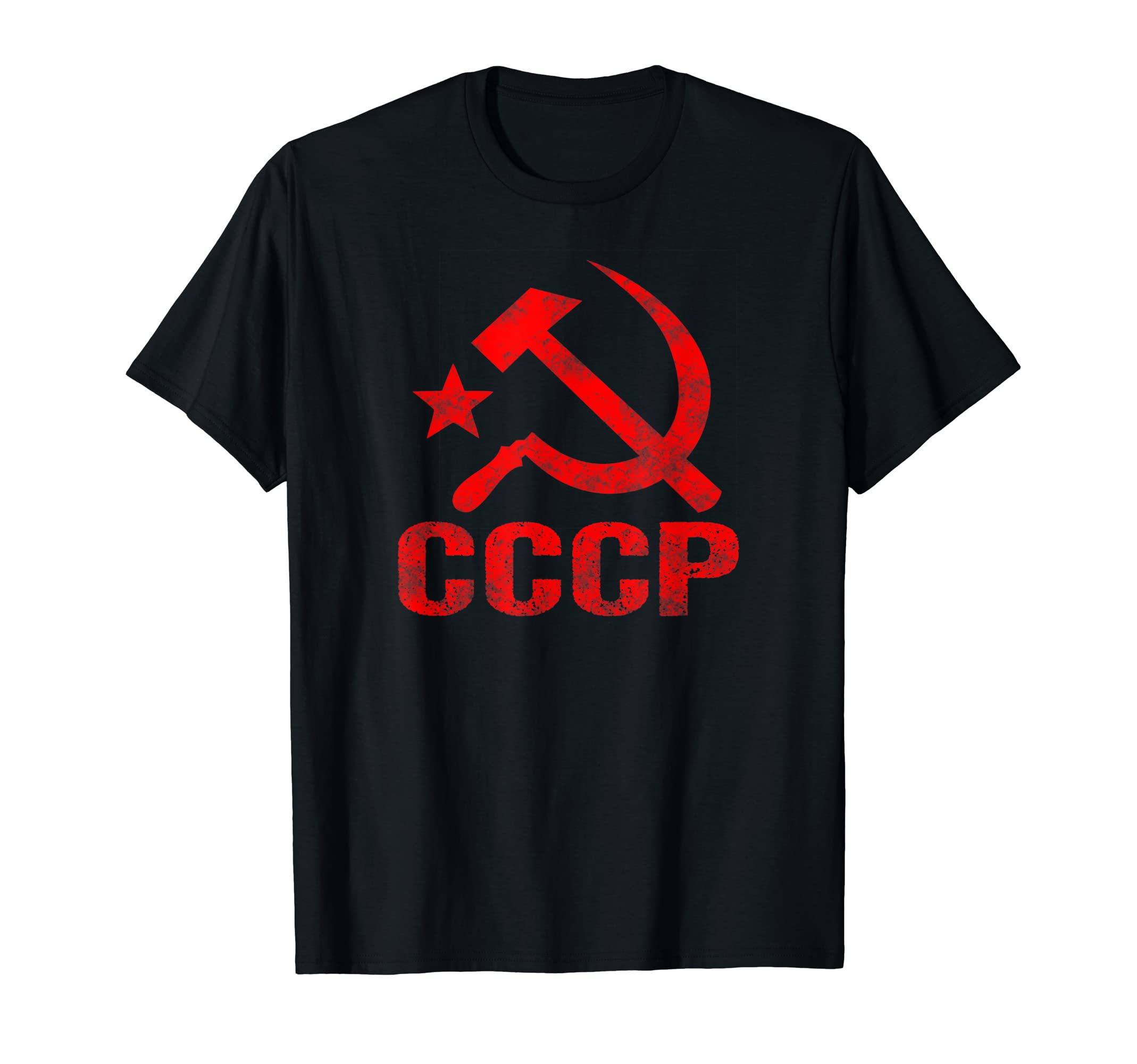 CCCP Hammer and Sickle Communist Soviet Russia Fan T-Shirt, Black