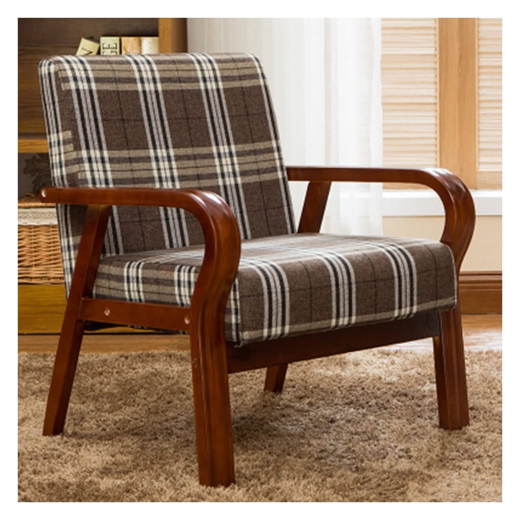 Sessel Schlafzimmer, Akzentstuhl Für Wohnzimmer, Stoffsessel Bequem, Leinen Retro Stuhl Mit Armlehnen Und Massivholzbeinen Für Schlafzimmer Esszimmer Möbel Mid-Century Lesesessel ( Color : Style5 )
