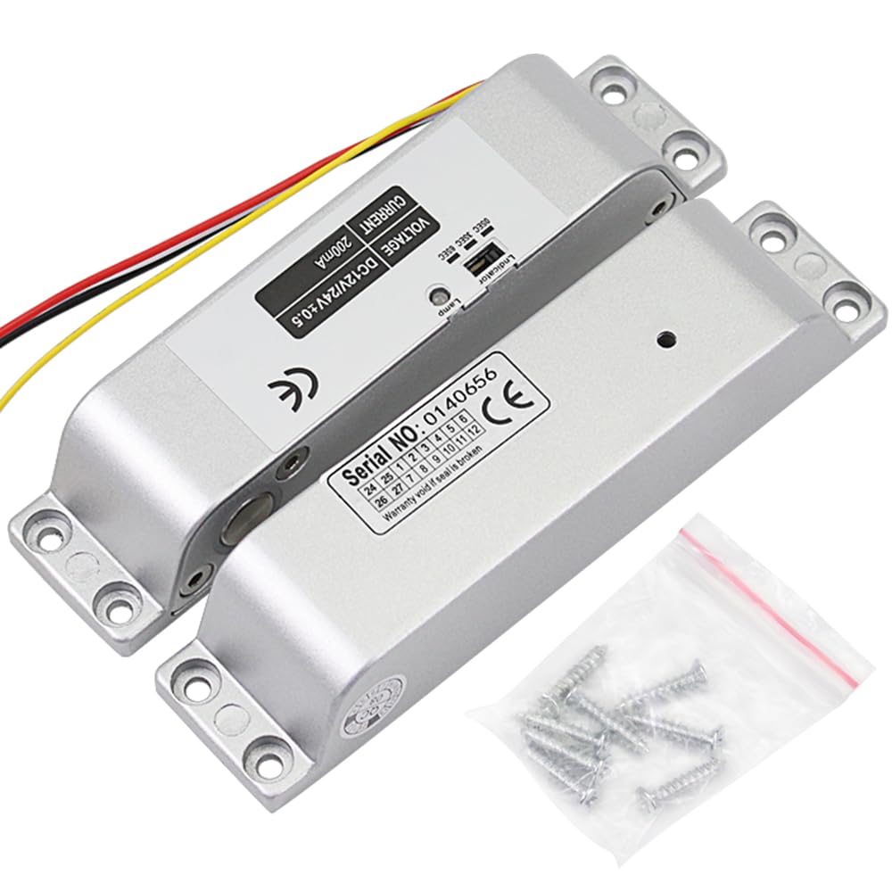 YiToo Serrure électrique Drop Bolt Lock DC 12 V Fail-Safe Art Serrure de porte électronique pour contrôle d'accès, système d'entrée de porte avec retard