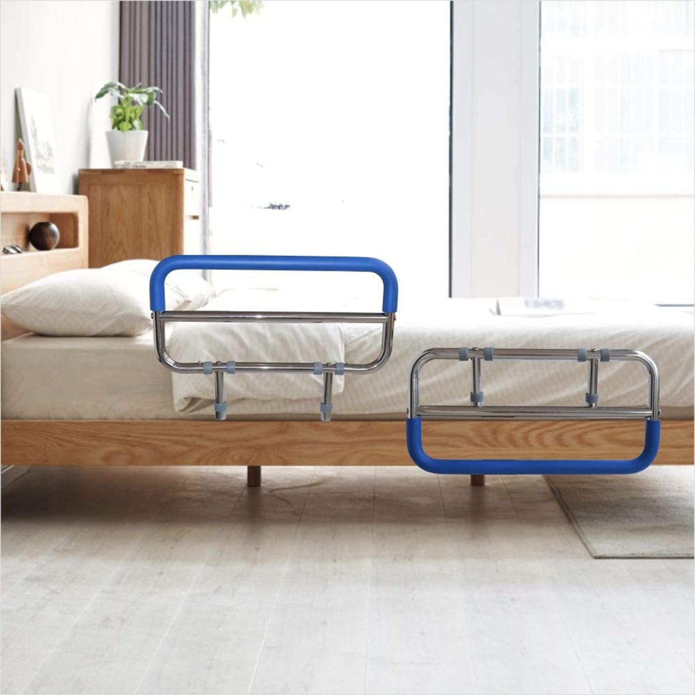 Edelstahl-Handlauf am Bett, Stabiler und Faltbarer Nachttischassistent, Armlehnen für ältere Betten, medizinischer Fallschutzhandlauf für Betten (Size : Mattress Thickness Less Than 9cm)