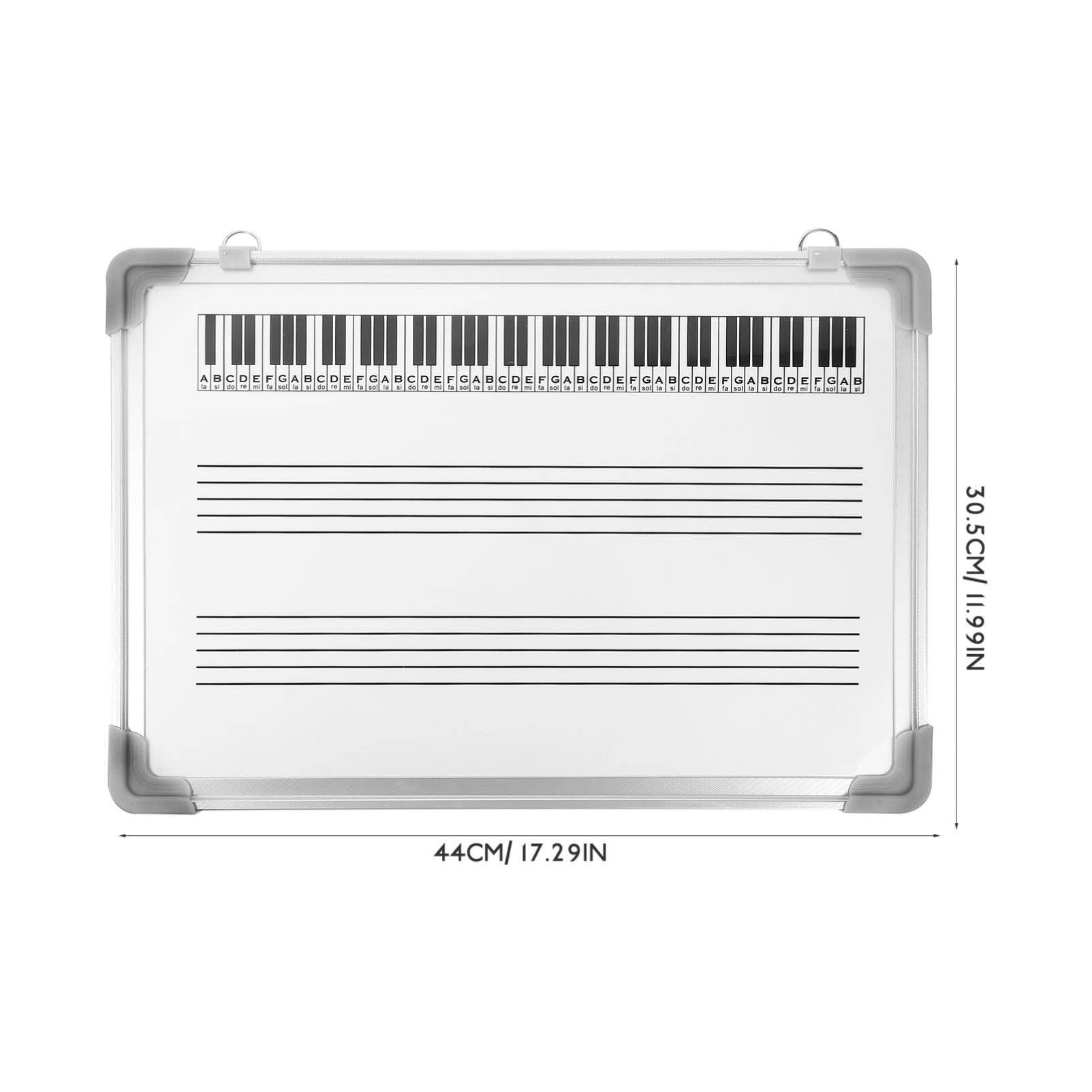 HOMSFOU Lavagna Musicale Cancellabile a Secco 17.32X12.01In Lavagnetta Bianca Con Pentagramma Per Istruzione Musicale Casa Studio Scuola Strumenti Educativi