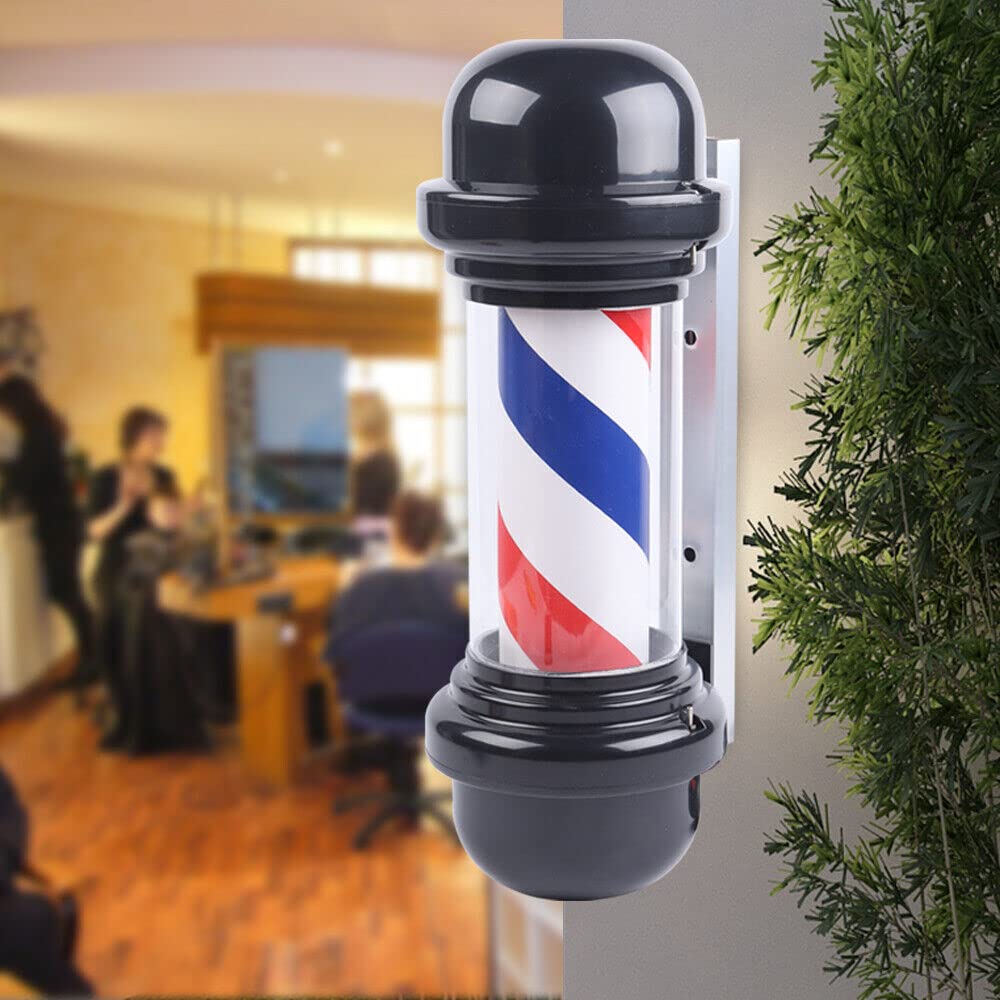Professionelle Barbierpole, 50,8 cm, Rot, Weiß, Blau, leuchtend, drehbar, Barbierpole, Energie, Lampe für Frisur, Salon, Barber, Pole, Frisierschild, LED, drehbar