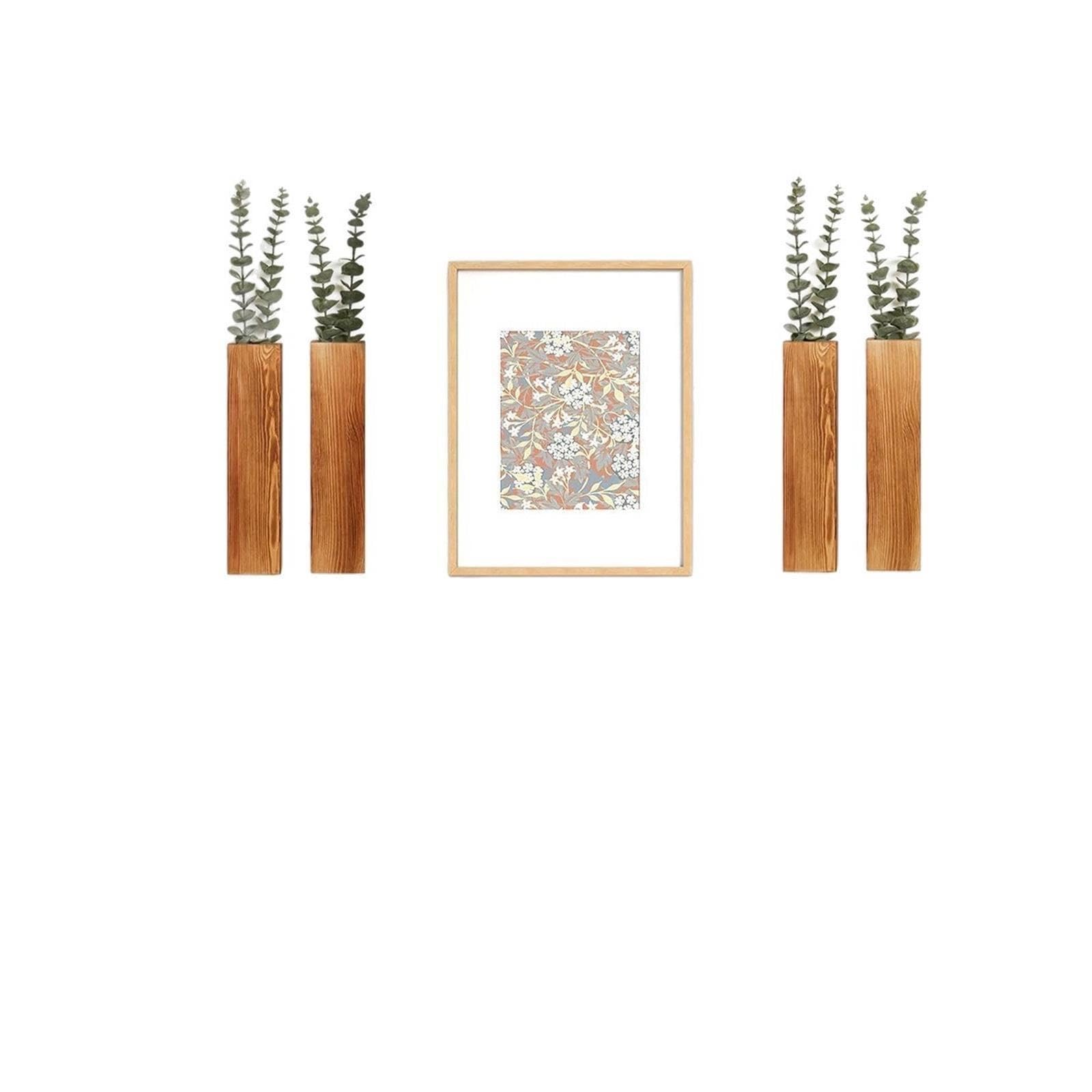 Trockenblumen-Präsentationsständer aus Holz zur Wandmontage Für Haushalt