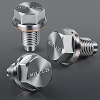 Vista 7 de Tapón magnético de drenaje de aceite M12 x 1.25 de acero inoxidable con juntas de arandela de cobre rojo de repuesto para Toyota, Lexus, Nissan