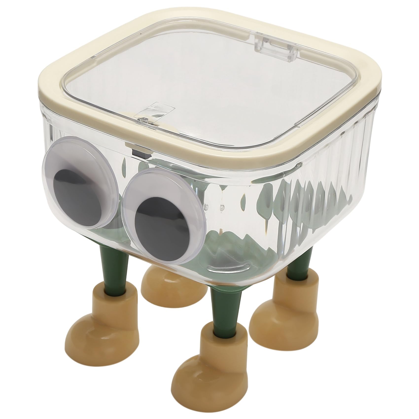 CTRLZS Cute Desktop Storage Box Trash Paper Basket Transparent Cartoon Trash Can for Small