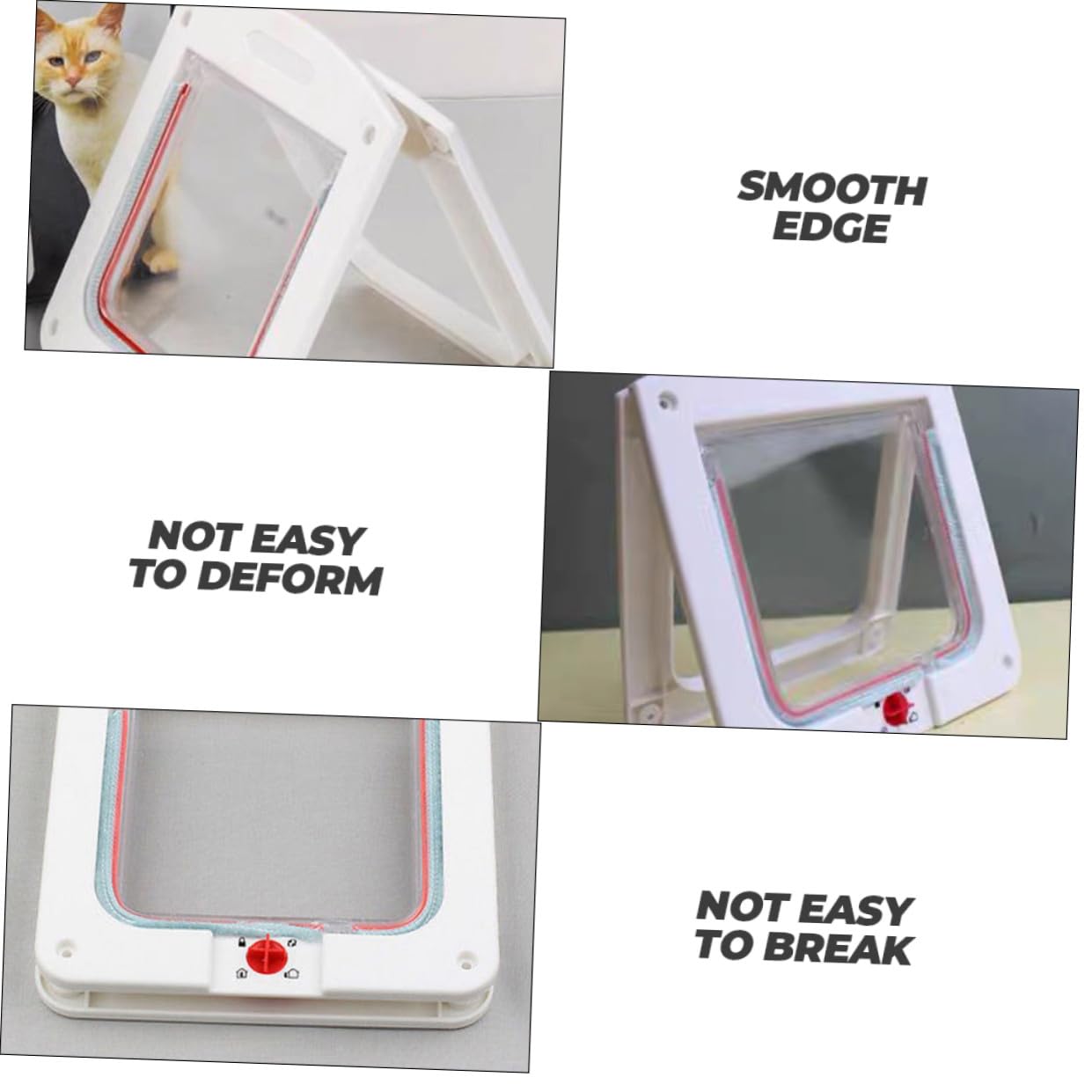 Lot de 2 Portes à Chatière pour Animaux Domestiques, Compatibles Chiens et Chats, pour Portes Intérieures, Installation Rapide Système de Commande