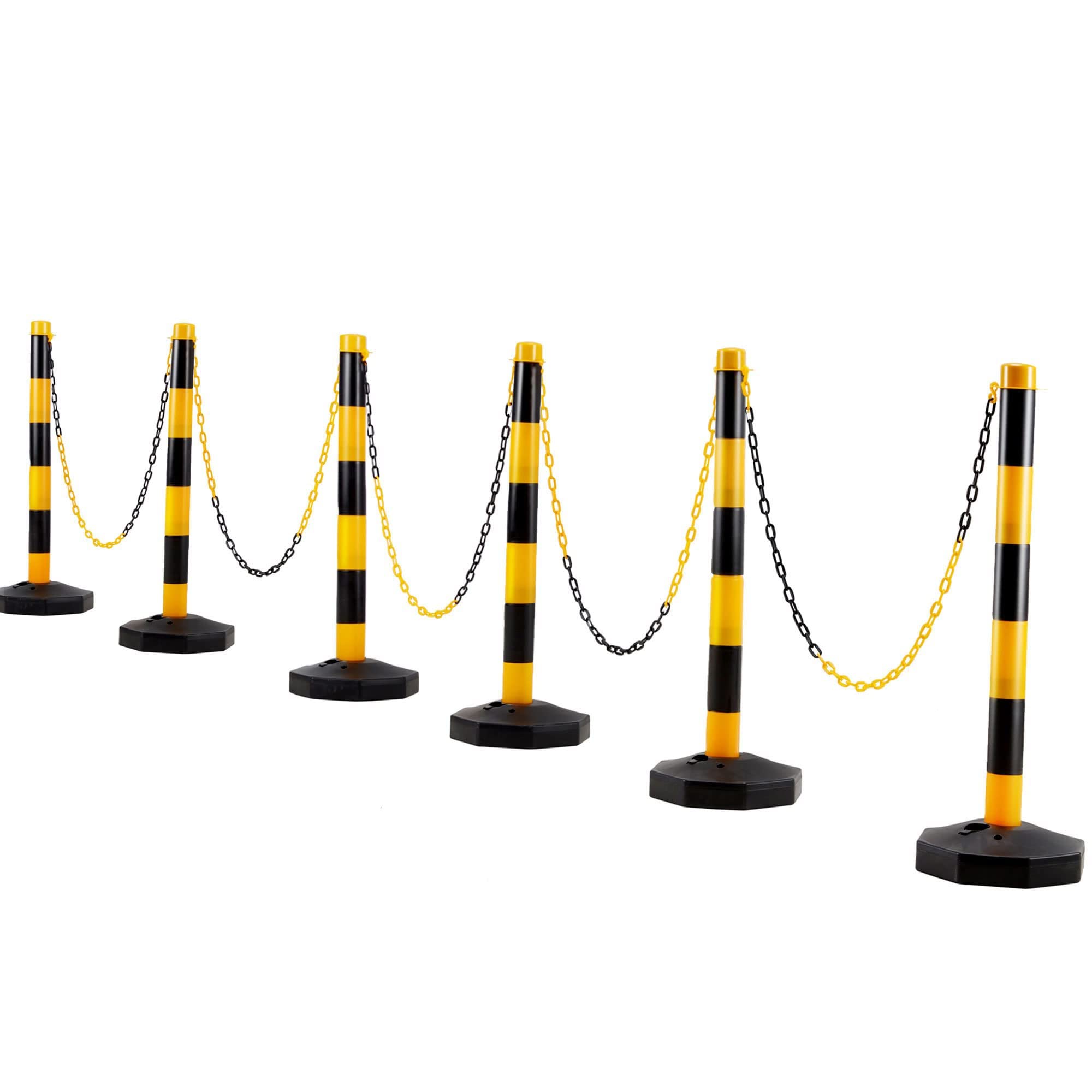 Lot de 4 chaînes en plastique noir de 1,8 m de long – Barrières de contrôle de la foule durables pour la gestion du trafic, restaurants, marchés, expositions et centres commerciaux