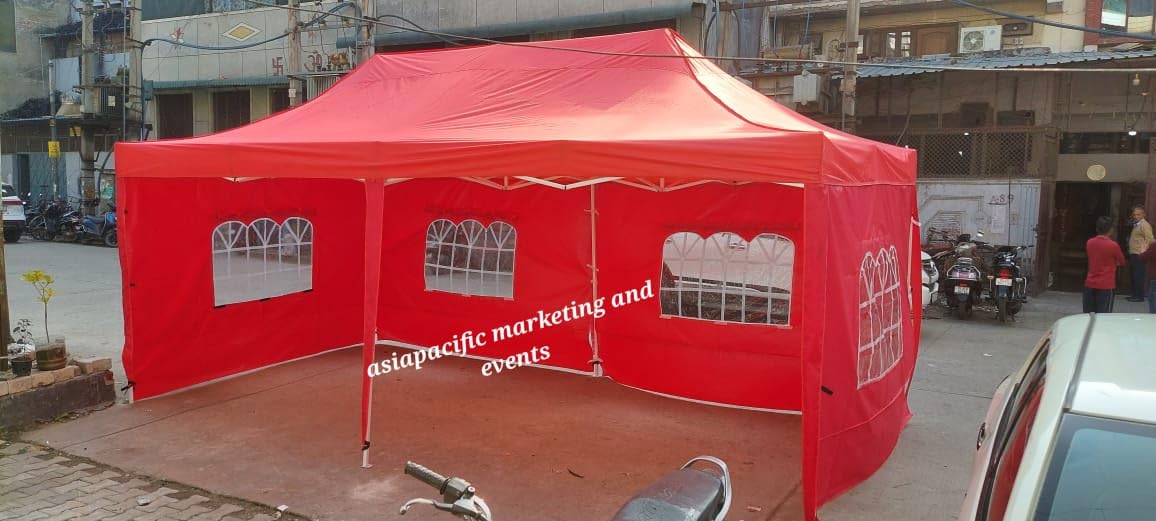 20x10ft 45KG Waterproof Garden Pop Up Gazebo - Stunning Outdoor Marquee Tent, Gazebo Folding Tent for Outdoor & Indoor, Heavy Duty Frame with Free Trolly Bag & 6 Sets of Sand Bag. (20x10,)